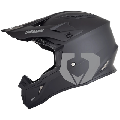 کلاه کاسکت کراسی Soman matt black مدل m11